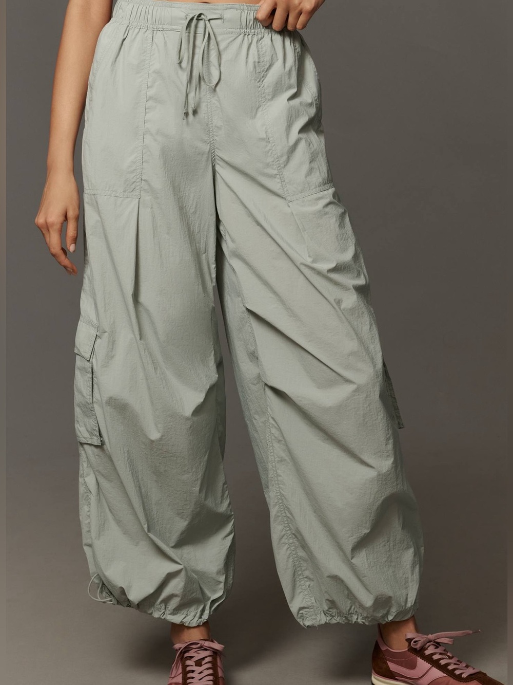 NWT Daily Practice Anthropologie Sage Parachute Cargo Pants Utility Wide Leg - Picture 3 of 13